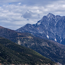 Landscape of Mount Athos in Autonomous Monastic State of the Holy Mountain, Chalkidiki, Greece