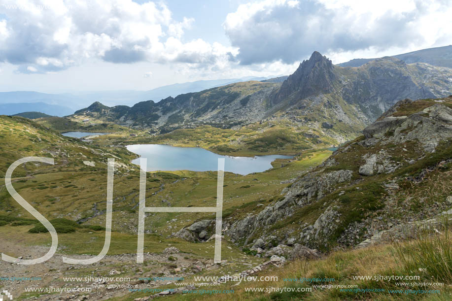 Summer view of The Twin Lake, Rila Mountain, The Seven Rila Lakes, Bulgaria