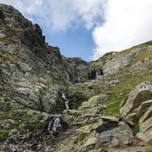 Waterfall in Rila Mountain near The Seven Rila Lakes, Bulgaria