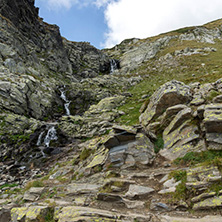 Waterfall in Rila Mountain near The Seven Rila Lakes, Bulgaria