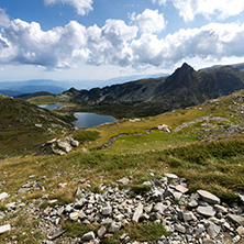 Summer view of The Twin Lake, Rila Mountain, The Seven Rila Lakes, Bulgaria