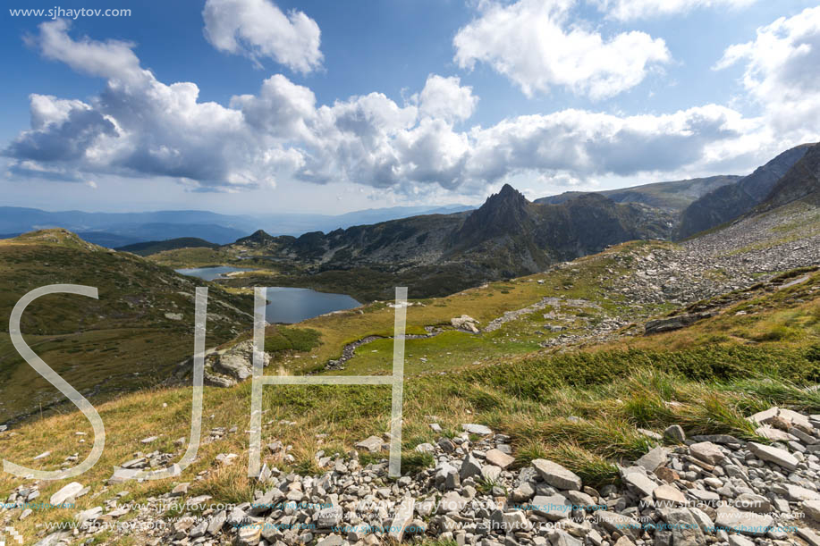 Summer view of The Twin Lake, Rila Mountain, The Seven Rila Lakes, Bulgaria