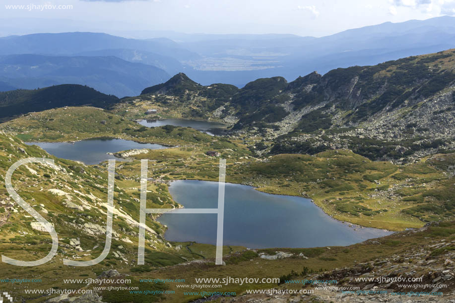 Summer view of The Twin, The Trefoil and The Fish Lakes, Rila Mountain, The Seven Rila Lakes, Bulgaria