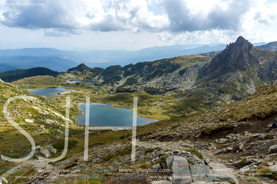 Summer view of The Twin, The Trefoil and The Fish Lakes, Rila Mountain, The Seven Rila Lakes, Bulgaria