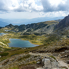 Summer view of The Twin, The Trefoil and The Fish Lakes, Rila Mountain, The Seven Rila Lakes, Bulgaria