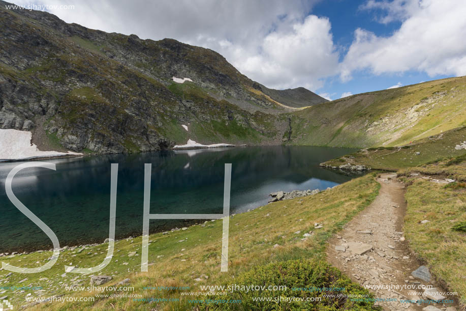 Summer view of The Eye Lake, Rila Mountain, The Seven Rila Lakes, Bulgaria