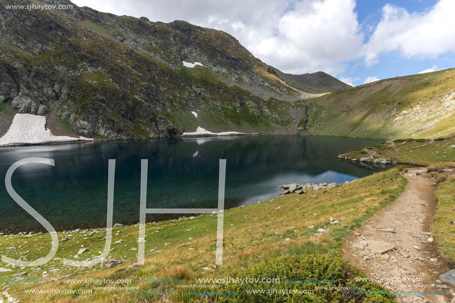 Summer view of The Eye Lake, Rila Mountain, The Seven Rila Lakes, Bulgaria