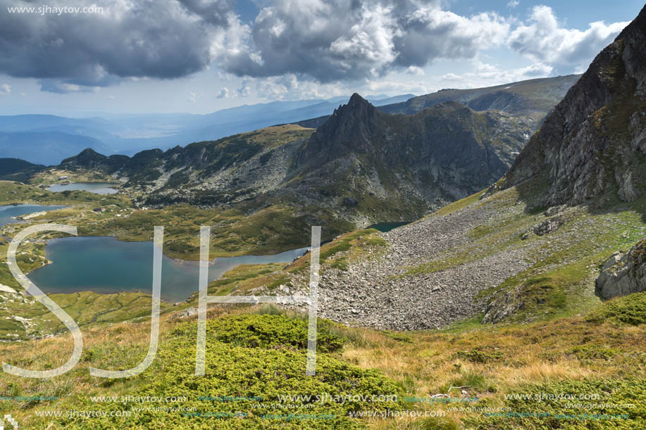 Summer view of The Twin, The Trefoil and The Fish Lakes, Rila Mountain, The Seven Rila Lakes, Bulgaria