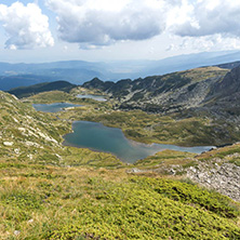 Summer view of The Twin, The Trefoil and The Fish Lakes, Rila Mountain, The Seven Rila Lakes, Bulgaria