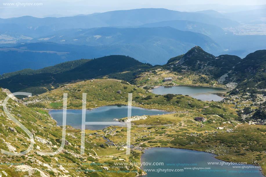 Summer view of The Twin, The Trefoil and The Fish Lakes, Rila Mountain, The Seven Rila Lakes, Bulgaria