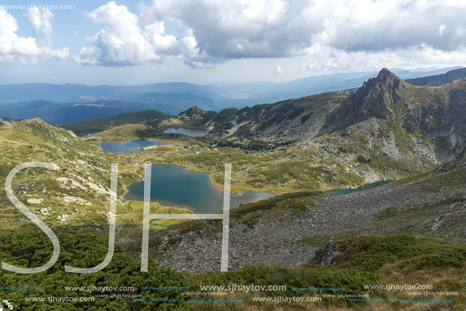 Summer view of The Twin, The Trefoil and The Fish Lakes, Rila Mountain, The Seven Rila Lakes, Bulgaria