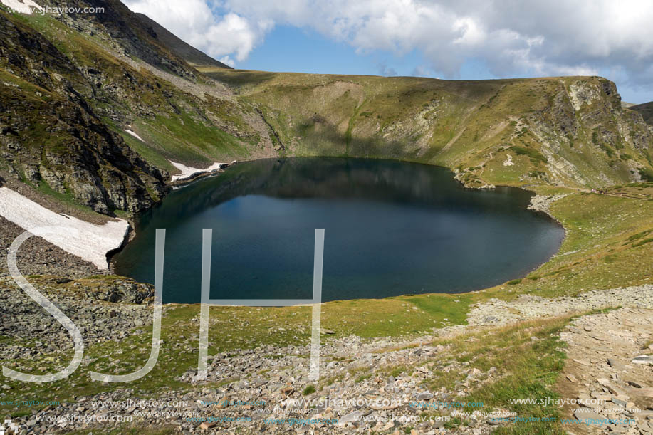 Summer view of The Eye Lake, Rila Mountain, The Seven Rila Lakes, Bulgaria