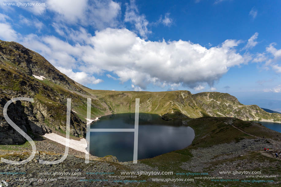 Summer view of The Eye Lake, Rila Mountain, The Seven Rila Lakes, Bulgaria