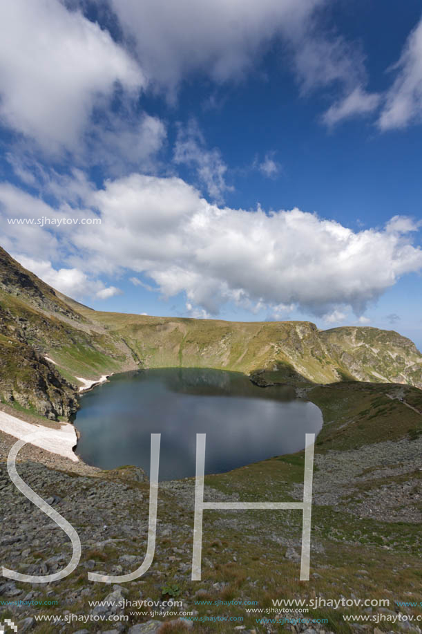 Summer view of The Eye Lake, Rila Mountain, The Seven Rila Lakes, Bulgaria