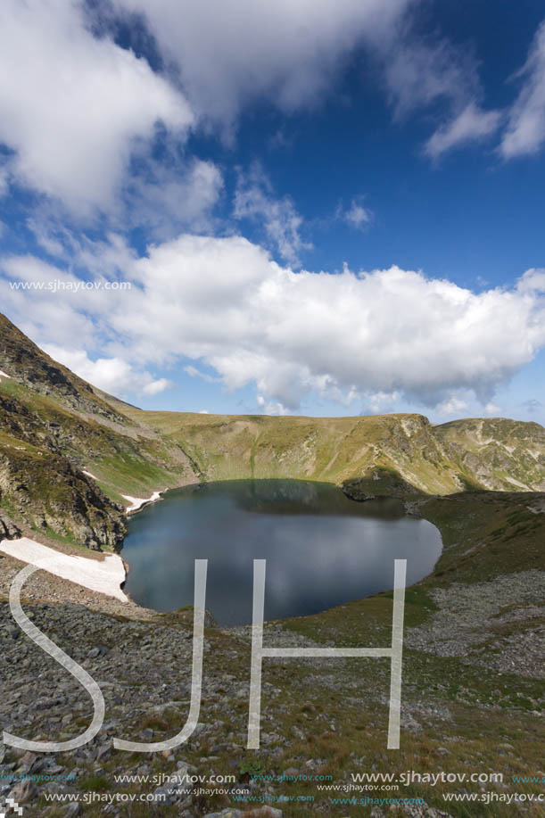 Summer view of The Eye Lake, Rila Mountain, The Seven Rila Lakes, Bulgaria