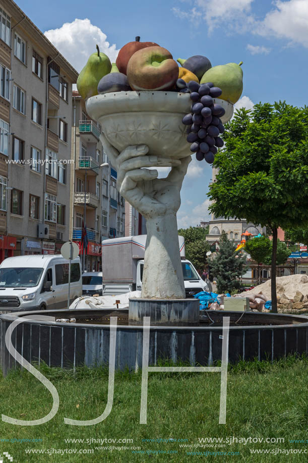 EDIRNE, TURKEY - MAY 26, 2018: Typical street in the center of city of Edirne,  East Thrace, Turkey