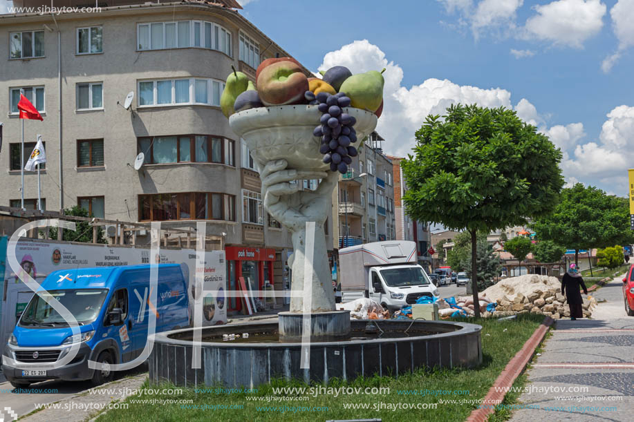 EDIRNE, TURKEY - MAY 26, 2018: Typical street in the center of city of Edirne,  East Thrace, Turkey