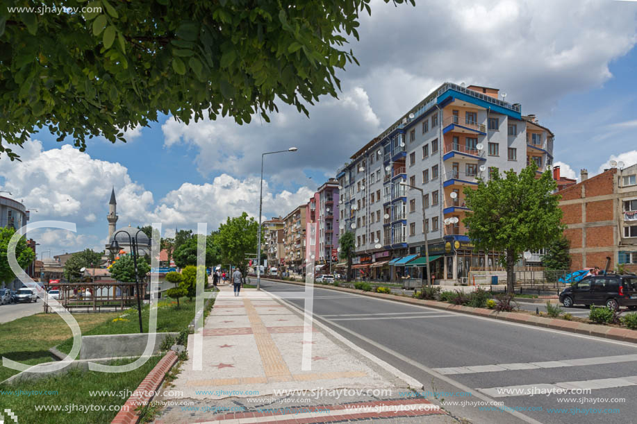 EDIRNE, TURKEY - MAY 26, 2018: Typical street in the center of city of Edirne,  East Thrace, Turkey