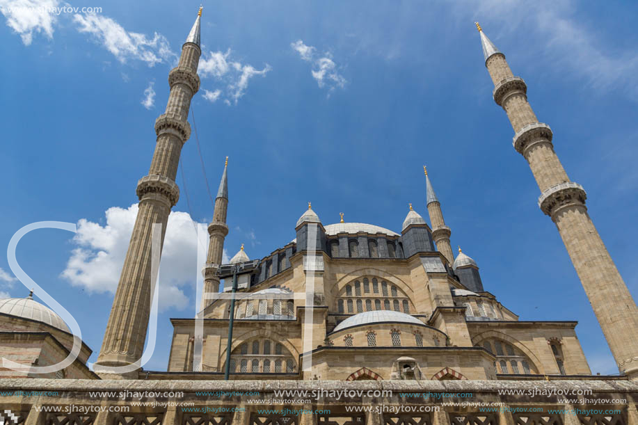 EDIRNE, TURKEY - MAY 26, 2018: Built by architect Mimar Sinan between 1569 and 1575 Selimiye Mosque  in city of Edirne,  East Thrace, Turkey