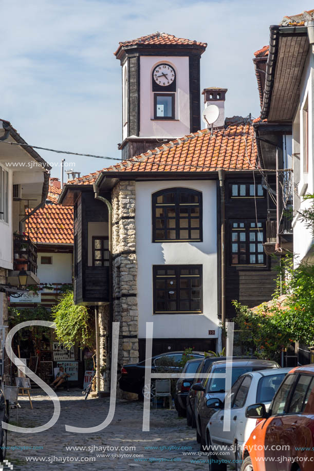 NESSEBAR, BULGARIA - AUGUST 12, 2018: Typical Street in old town of Nessebar, Burgas Region, Bulgaria