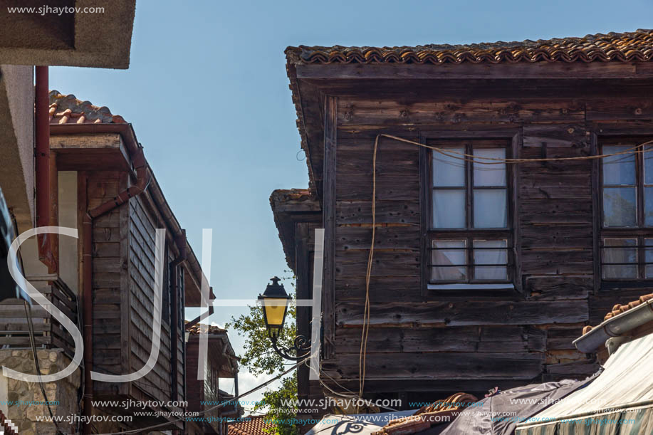 NESSEBAR, BULGARIA - AUGUST 12, 2018: Typical Street in old town of Nessebar, Burgas Region, Bulgaria