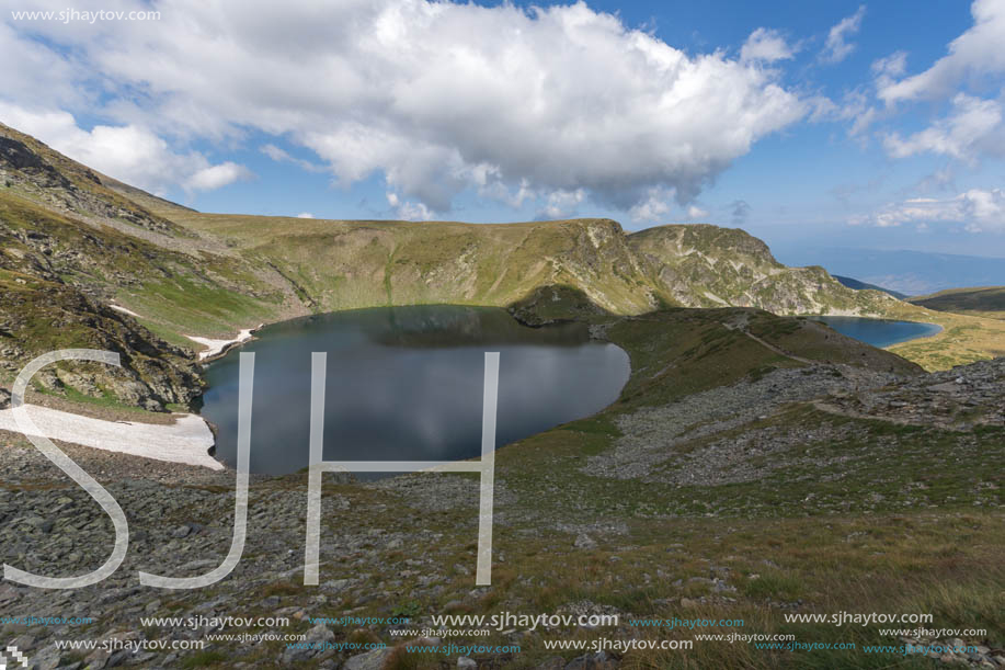 Summer view of The Eye and The Kidney Lakes, Rila Mountain, The Seven Rila Lakes, Bulgaria