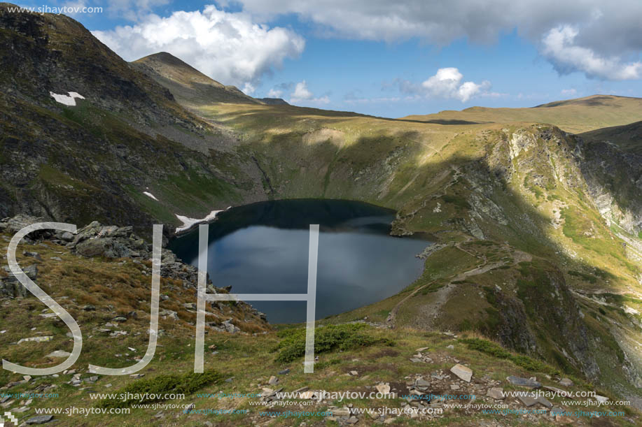 Summer view of The Eye Lake, Rila Mountain, The Seven Rila Lakes, Bulgaria