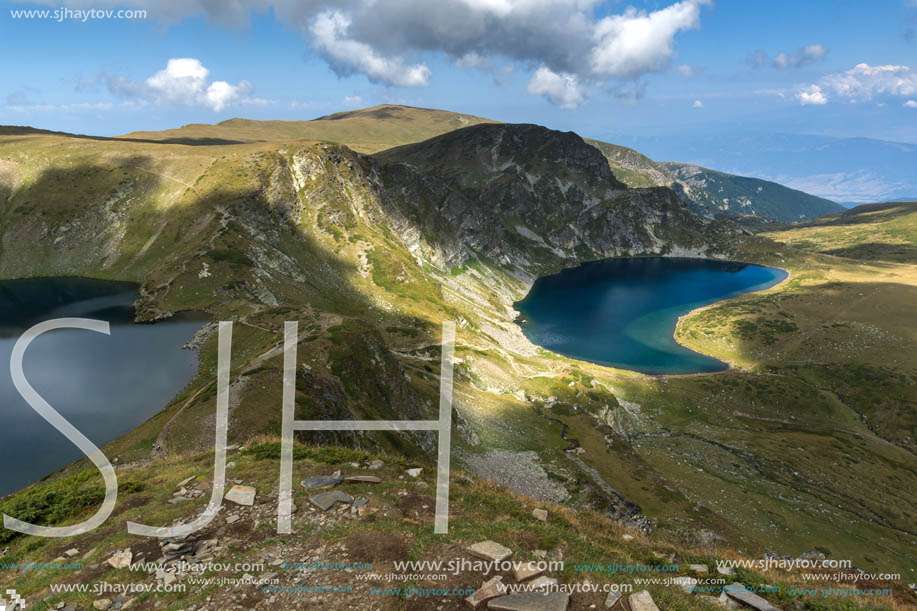 Summer view of The Eye and The Kidney Lakes, Rila Mountain, The Seven Rila Lakes, Bulgaria