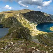 Summer view of The Eye and The Kidney Lakes, Rila Mountain, The Seven Rila Lakes, Bulgaria