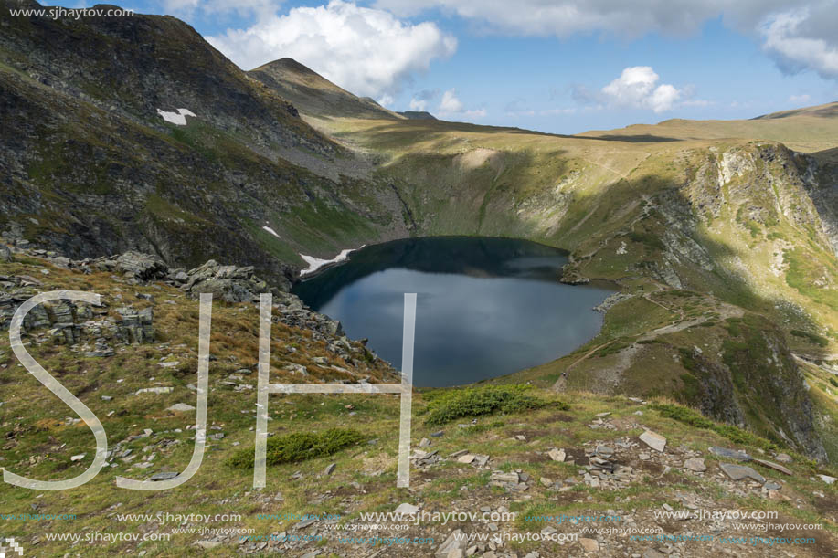 Summer view of The Eye Lake, Rila Mountain, The Seven Rila Lakes, Bulgaria