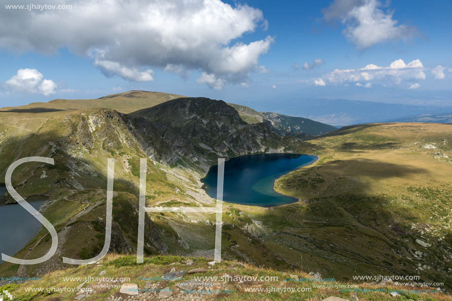 Summer view of The Eye and The Kidney Lakes, Rila Mountain, The Seven Rila Lakes, Bulgaria