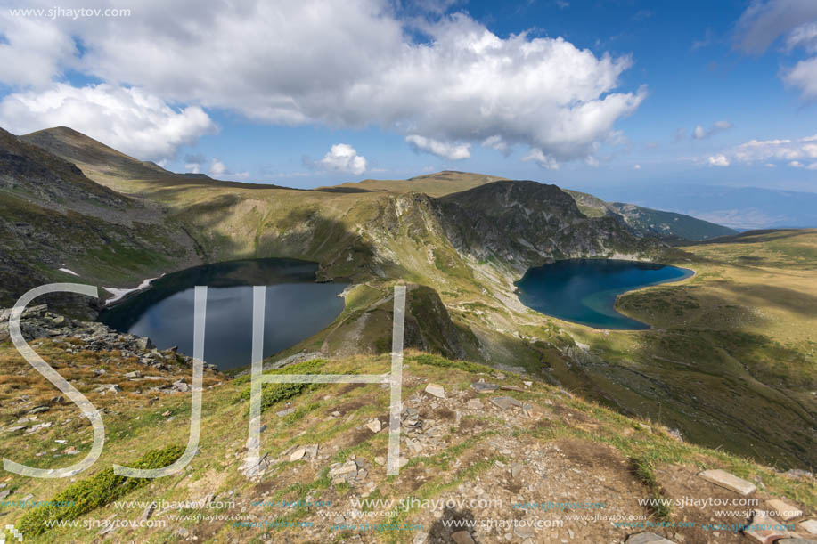 Summer view of The Eye and The Kidney Lakes, Rila Mountain, The Seven Rila Lakes, Bulgaria