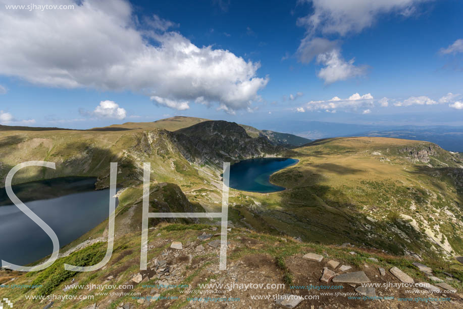 Summer view of The Eye and The Kidney Lakes, Rila Mountain, The Seven Rila Lakes, Bulgaria