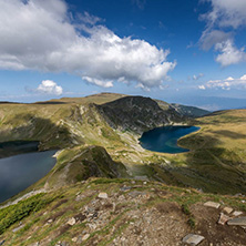 Summer view of The Eye and The Kidney Lakes, Rila Mountain, The Seven Rila Lakes, Bulgaria