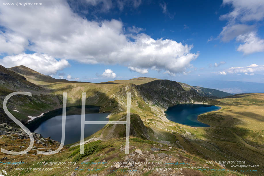 Summer view of The Eye and The Kidney Lakes, Rila Mountain, The Seven Rila Lakes, Bulgaria