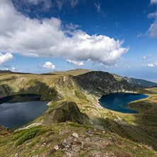 Summer view of The Eye and The Kidney Lakes, Rila Mountain, The Seven Rila Lakes, Bulgaria