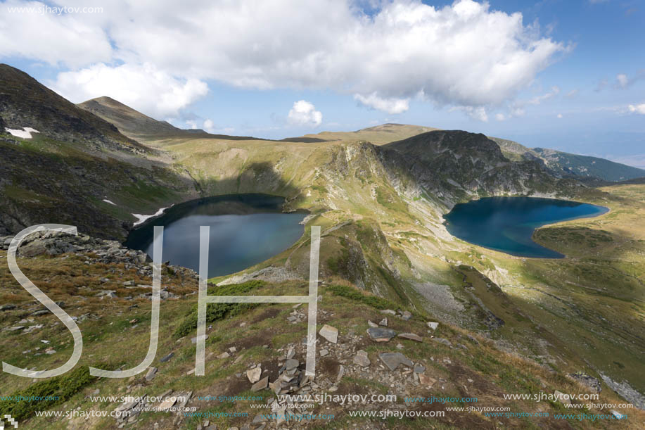 Summer view of The Eye and The Kidney Lakes, Rila Mountain, The Seven Rila Lakes, Bulgaria