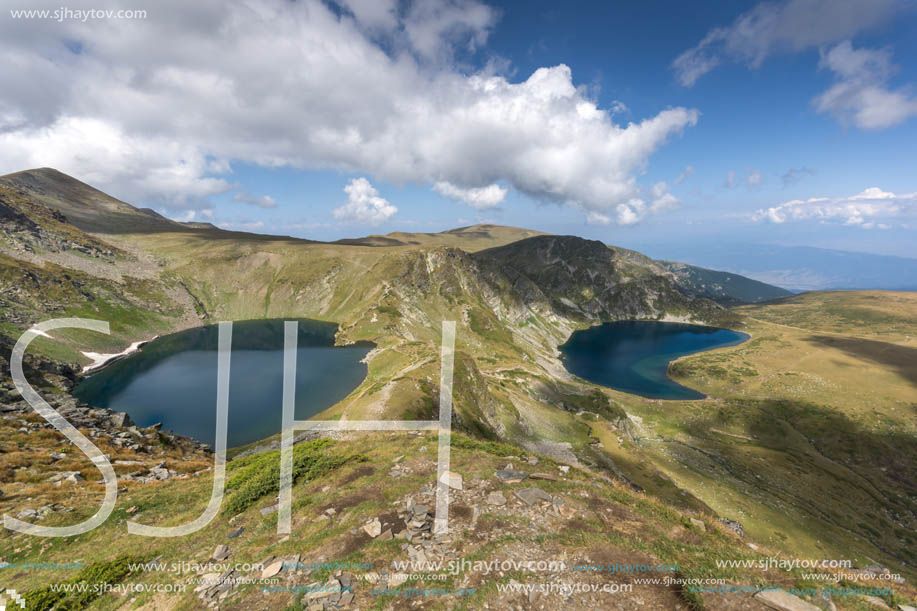 Summer view of The Eye and The Kidney Lakes, Rila Mountain, The Seven Rila Lakes, Bulgaria