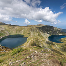 Summer view of The Eye and The Kidney Lakes, Rila Mountain, The Seven Rila Lakes, Bulgaria