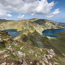 Summer view of The Eye and The Kidney Lakes, Rila Mountain, The Seven Rila Lakes, Bulgaria