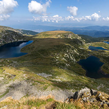 Summer view of The Kidney, The Twin, The Trefoil, The Fish and The Lower Lakes , Rila Mountain, The Seven Rila Lakes, Bulgaria