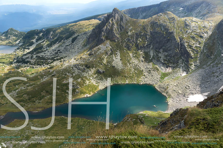 Summer view of The Twin lake, Rila Mountain, The Seven Rila Lakes, Bulgaria