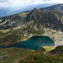 Summer view of The Twin, The Trefoil, The Fish and The Lower lakes, Rila Mountain, The Seven Rila Lakes, Bulgaria