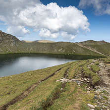 Summer view of The Tear lake, Rila Mountain, The Seven Rila Lakes, Bulgaria