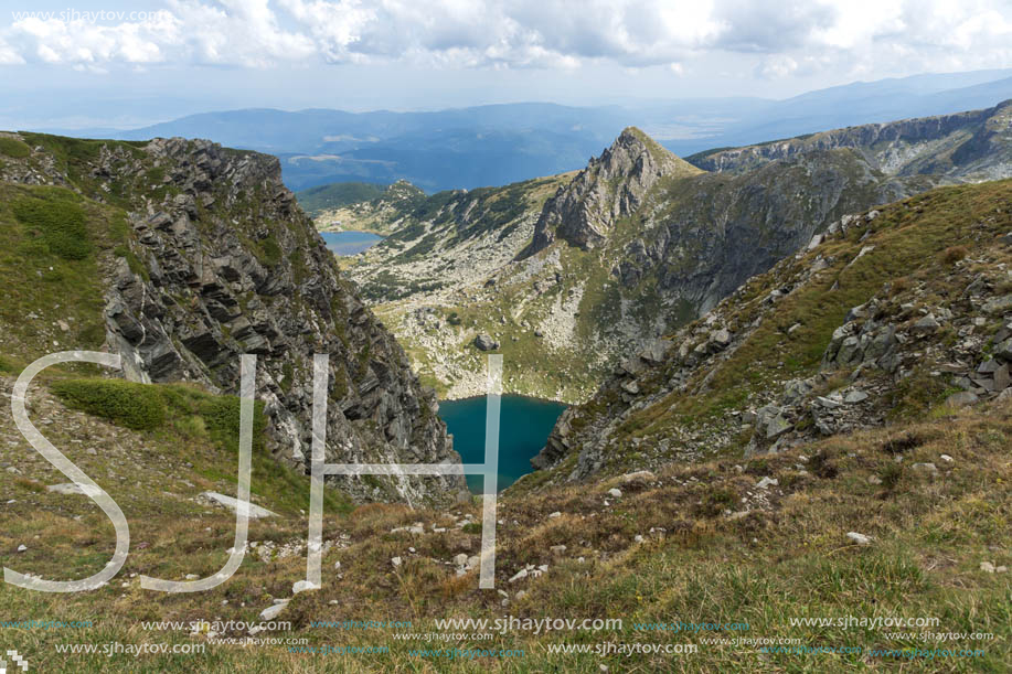 Summer view of The Twin lake, Rila Mountain, The Seven Rila Lakes, Bulgaria