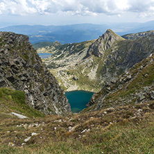 Summer view of The Twin lake, Rila Mountain, The Seven Rila Lakes, Bulgaria