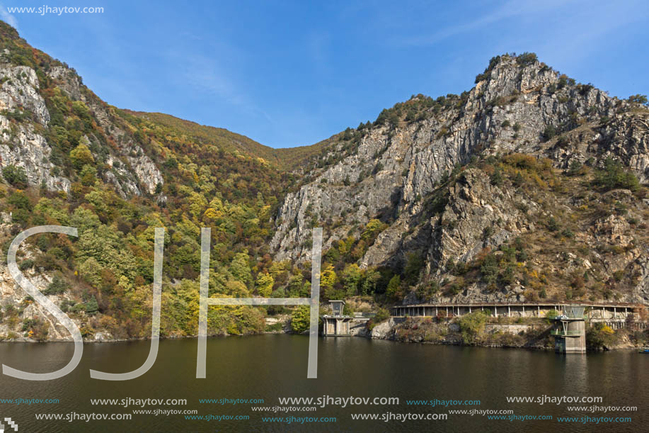 Amazing Autumn landscape of The Krichim Reservoir, Rhodope Mountains, Plovdiv Region, Bulgaria