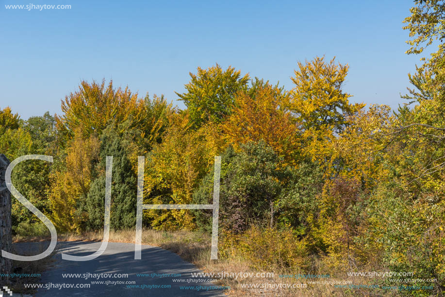 Autumn landscape of Ruen Mountain - northern part of Vlahina Mountain, Kyustendil Region, Bulgaria