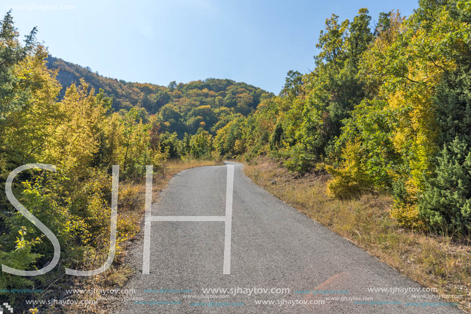 Autumn landscape of Ruen Mountain - northern part of Vlahina Mountain, Kyustendil Region, Bulgaria