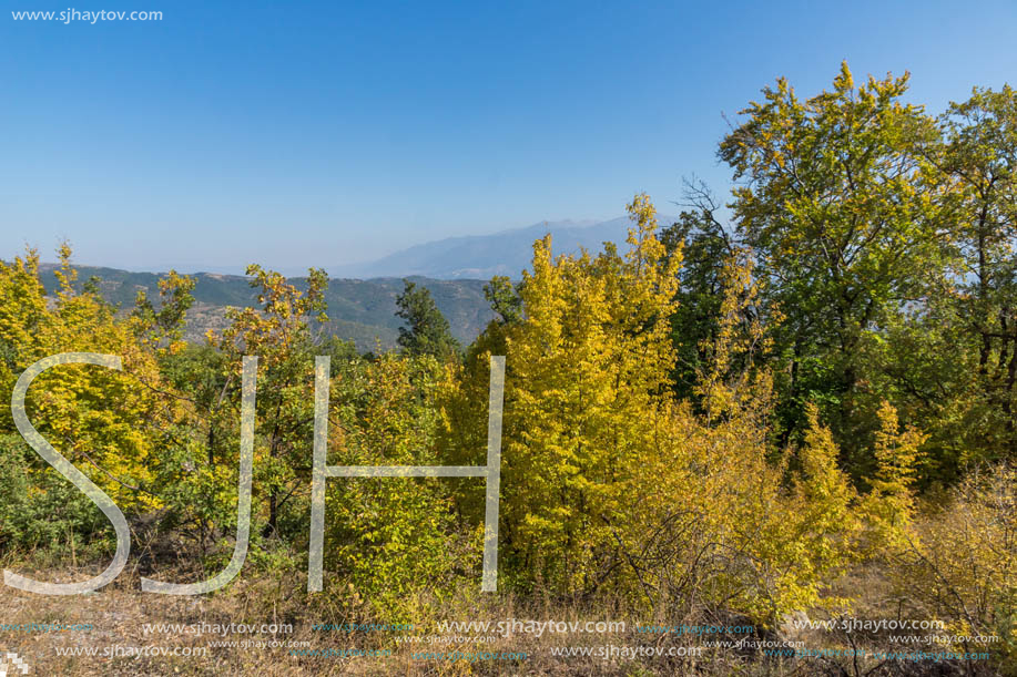 Autumn landscape of Ruen Mountain - northern part of Vlahina Mountain, Kyustendil Region, Bulgaria